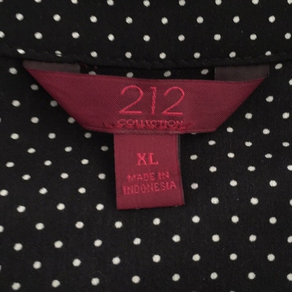 Polka dot button down blouse212 Collection XL - Picture 3 of 5
